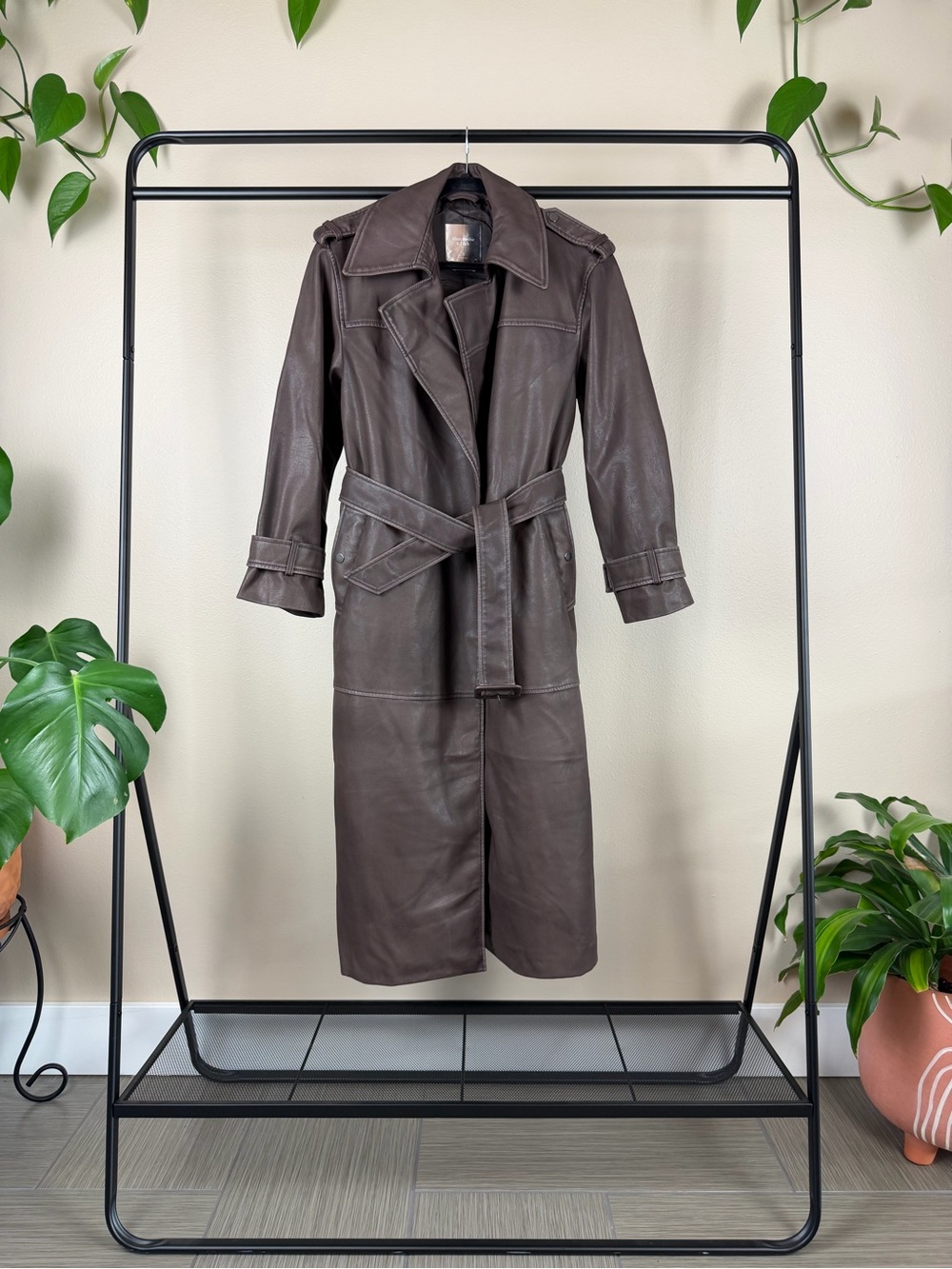 Abercrombie & Fitch Brown Vegan Leather Jacket
